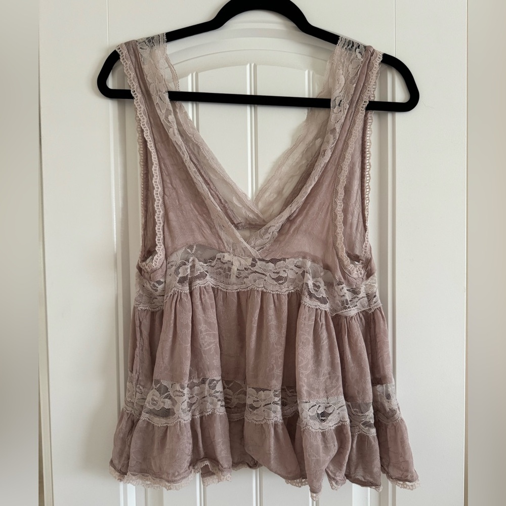 Free People tank with lace size small